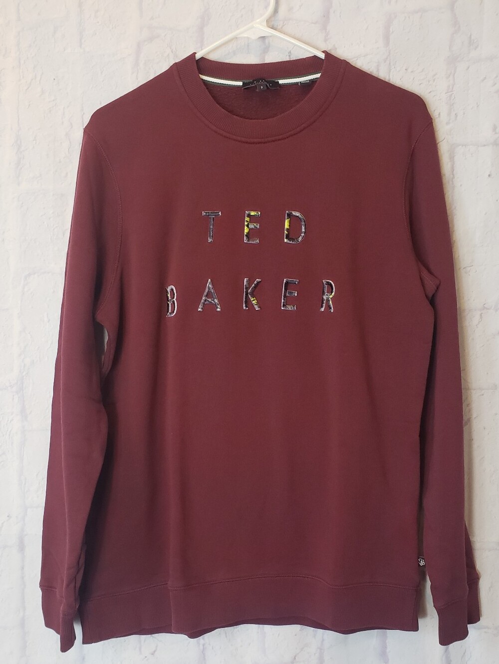 TED BAKER Classic Crewneck Sweatshirt Maroon Small